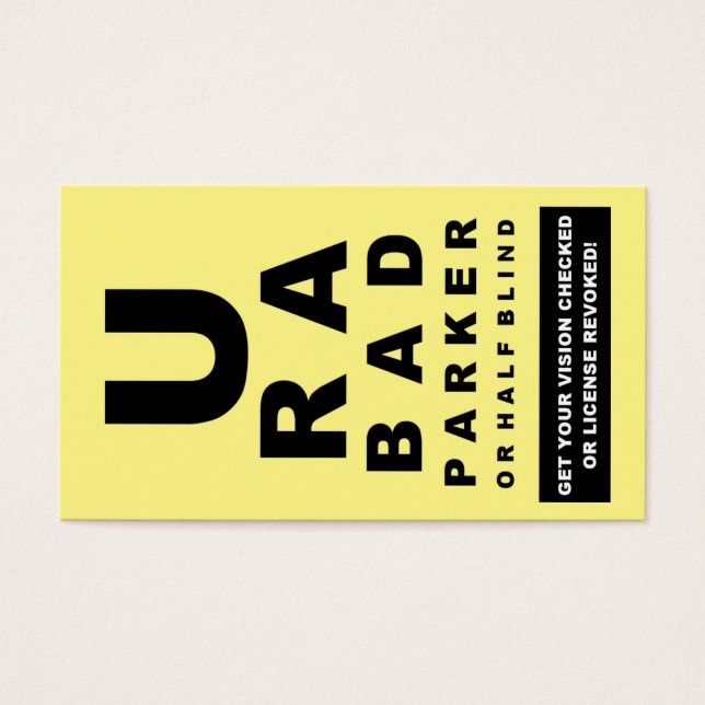 Cartes De Visite Faux P.V. drôle d'infraction (Devant)
