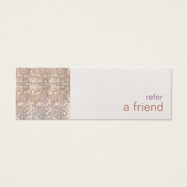 Cartes De Visite Faux Silver Sequins Client Salon de référence (Devant)