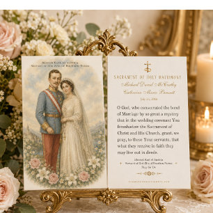 Cartes De Visite Faveur de prière de mariage catholique béni Karl &