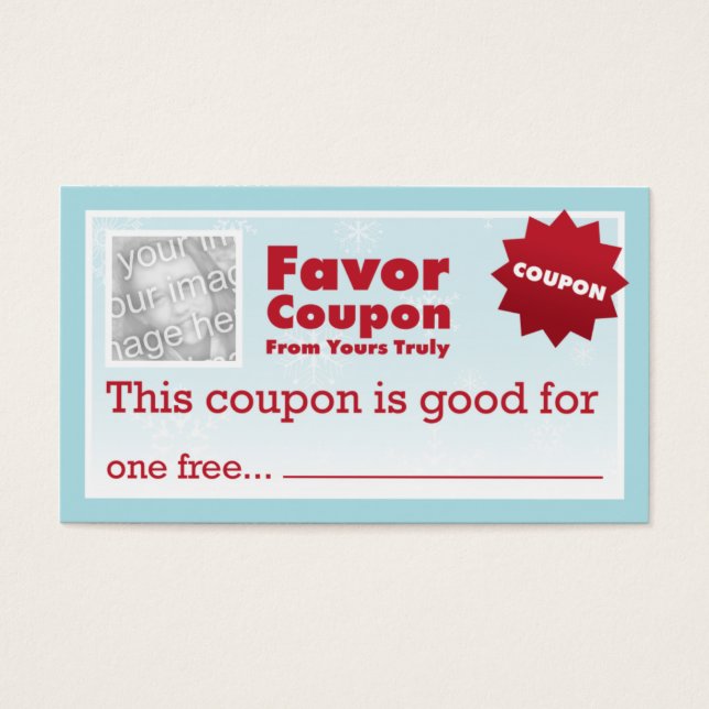 Cartes De Visite Favoriser les coupons (Devant)