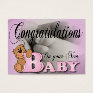 Cartes De Visite Félicitations pour votre nouveau bébé