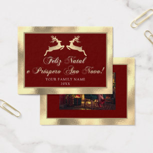 Cartes De Visite Feliz Natal Próspero Anno Nuovo Photo Royal Gold