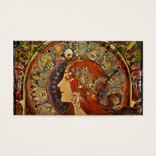 Cartes De Visite Femme de Zodiak par Mucha