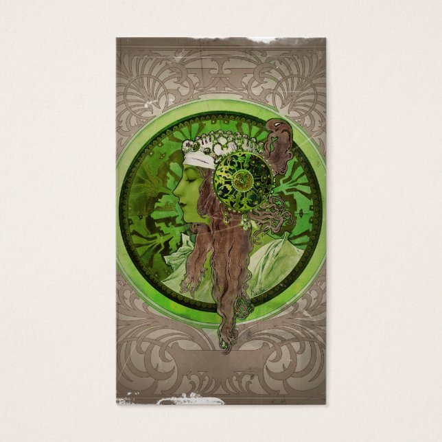 Cartes De Visite Femme en vert - LAUREL (Devant)