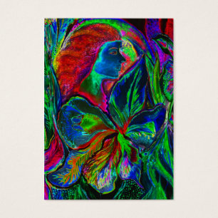 Cartes De Visite Femme et fleur, couleurs profondes (m4sol)