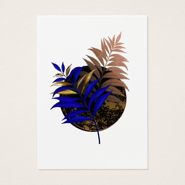 Cartes De Visite Ferme bleue sur cercle noir (Devant)