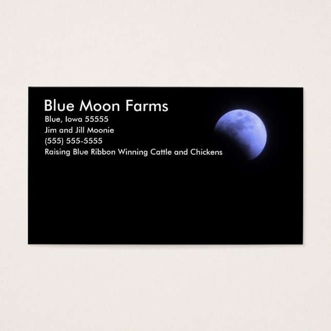Cartes De Visite Fermes Blue Moon (Devant)