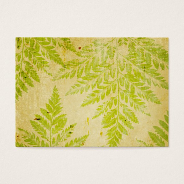 Cartes De Visite Fern Leaf Motif bloqué Grungy Arrière - plan (Devant)