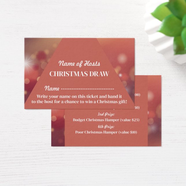 Cartes De Visite Festive Rose, Repas de Noël (Bureau)