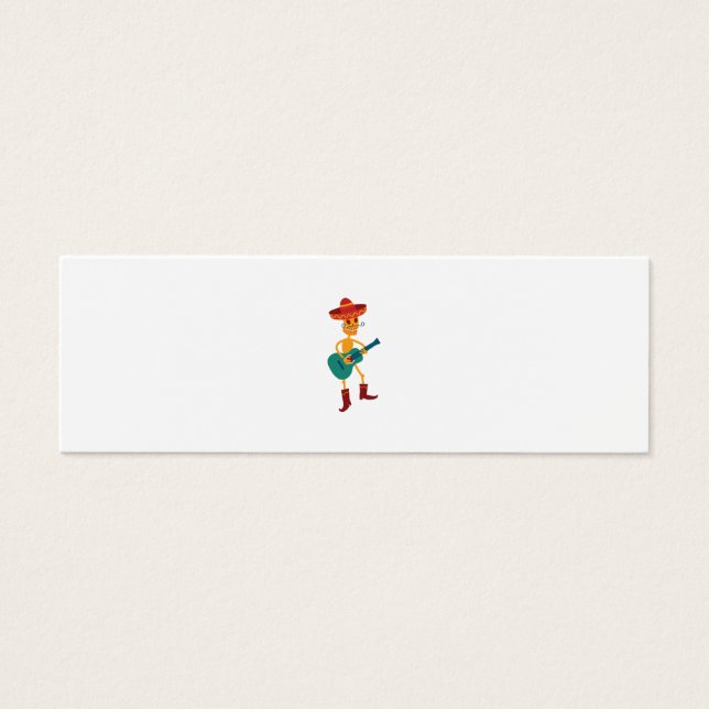 Cartes De Visite Festive Skeleton Guitar Player (Devant)
