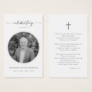 Cartes De Visite Fête de la vie Photo Funeral Prayer Card