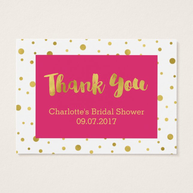 Cartes De Visite Fête des mariées Confetti en or rose Favoriser les (Dos)