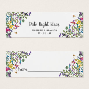 Cartes De Visite Fête des mariées fleur sauvage Date Nuit Idées Car