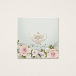 Cartes De Visite Fête des mariées Tea Party Sage Rose Roses Tags ca