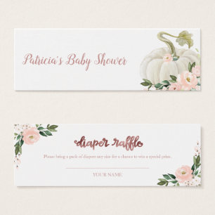 Cartes De Visite Fête Prénatale Automne Citrouille Fleurs Roses Tir