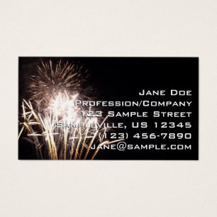 Cartes De Visite Feu d'artifice blanc et or I Fête patriotique