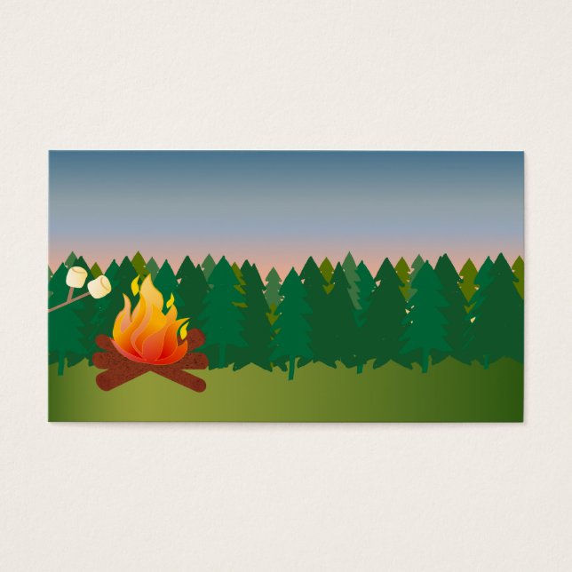 Cartes De Visite Feu de camp extérieur d'été (Devant)