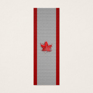 Cartes De Visite Feuille d'érable rouge canadienne sur papier à fib