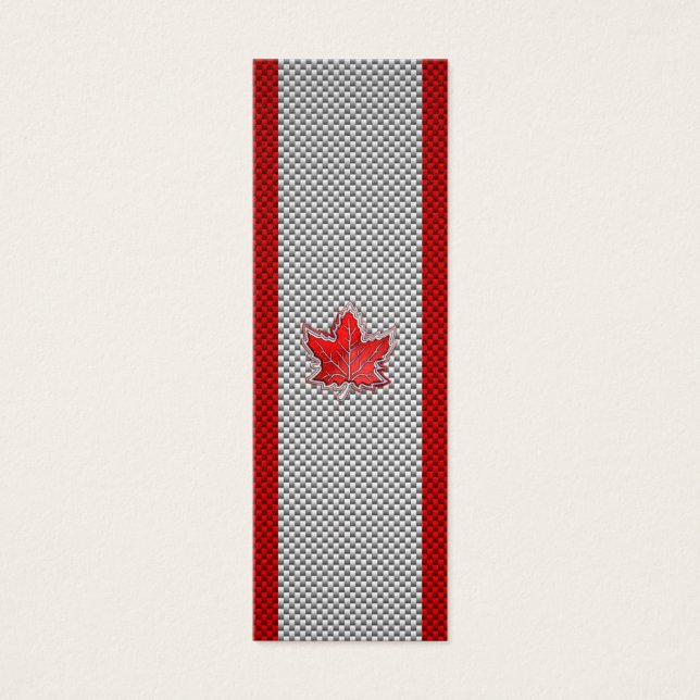 Cartes De Visite Feuille d'érable rouge canadienne sur papier à fib (Devant)