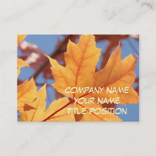 Cartes de visite Feuilles d'Automne Orange Bleu