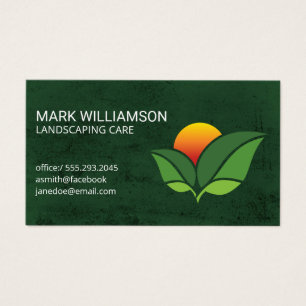 Cartes De Visite Feuilles de soleil Paysage Jardin Vert