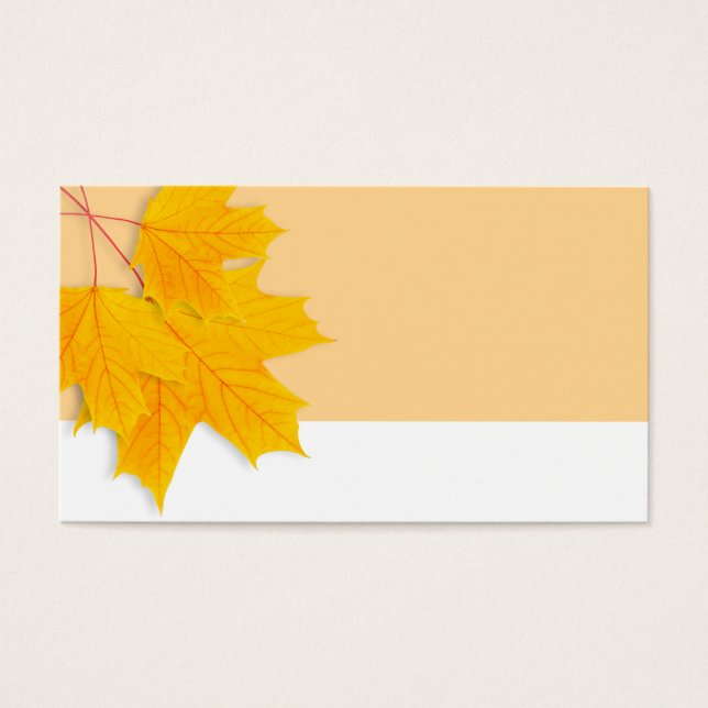 Cartes De Visite Feuilles d'érable jaune (Devant)