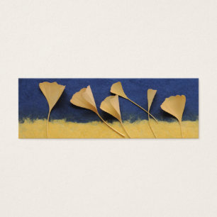 Cartes De Visite feuilles ginkgo sur signet de papier fait main