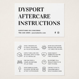 Cartes De Visite Fiche d'instruction d'injection de Dysport