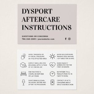 Cartes De Visite Fiche d'instruction d'injection de Dysport
