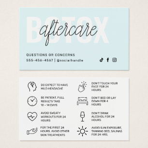 Cartes De Visite Fiche d'instruction d'injection de remplissage Bot