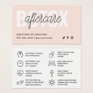 Cartes De Visite Fiche d'instruction d'injection de remplissage Bot