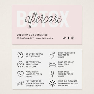 Cartes De Visite Fiche d'instruction d'injection de remplissage Bot