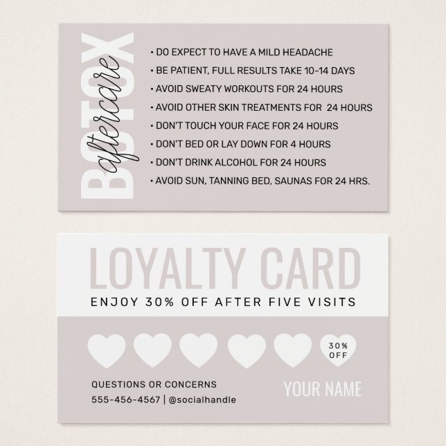 Cartes De Visite Fiche d'instruction d'injection de remplissage Bot (Devant & derrière)