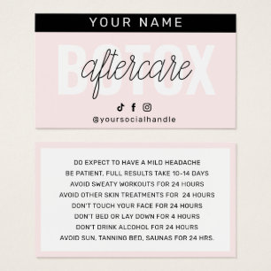 Cartes De Visite Fiche d'instruction d'injection de remplissage Bot