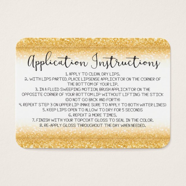 Cartes De Visite Fiche d'instructions de demande (Devant)