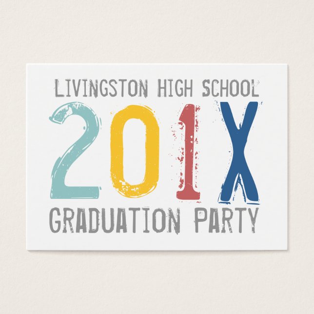 Cartes De Visite Fiche d'invitation de la partie de graduation déco (Devant)