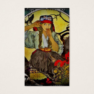 Cartes De Visite Fille avec le choeur de professeur de Raven