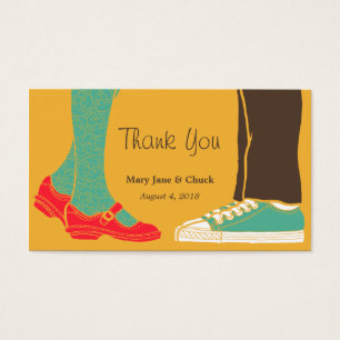 Cartes De Visite Fille Chaussures et Baskets Mariage illustré Jaune
