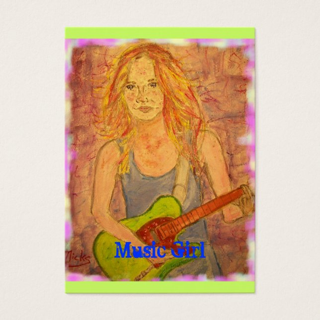 Cartes De Visite Fille de musique (Devant)