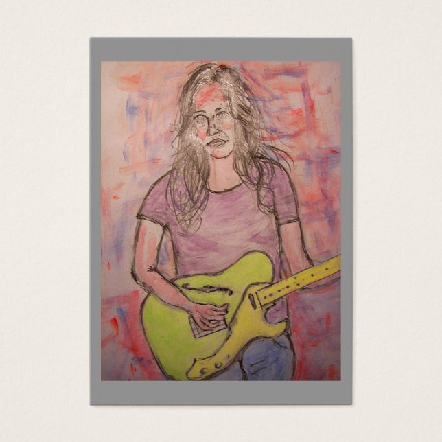 Cartes De Visite Fille de musique en direct (Devant)