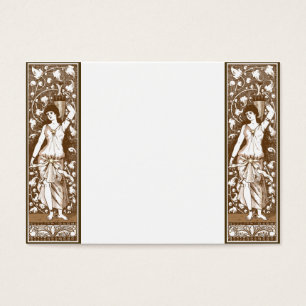 Cartes De Visite Fille en robe avec urne