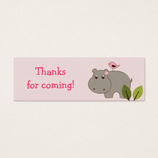 Cartes De Visite Fille Hippo Anniversaire baby shower Favoriser les