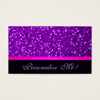 Cartes De Visite Fille violet moderne Parties scintillant rose étin