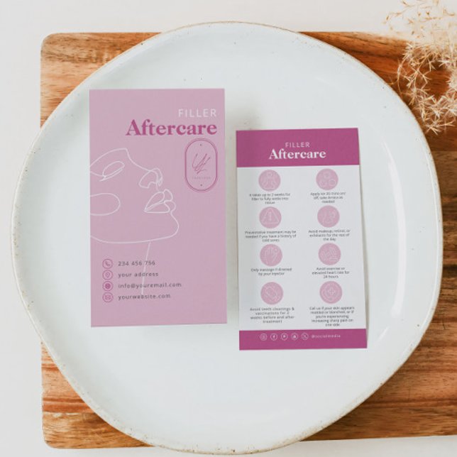 Cartes De Visite Filler Injections Aftercare Card Do Don't (Créateur téléchargé)