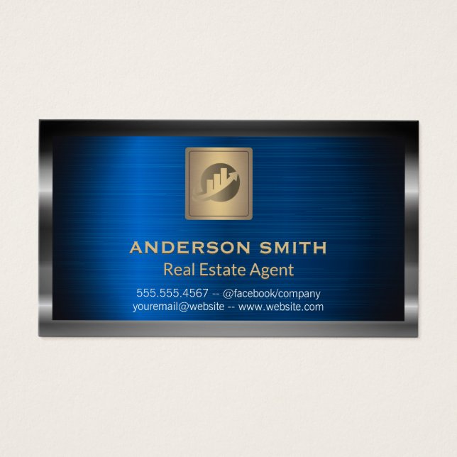 Cartes De Visite Finances Immobilier | Métallique (Devant)