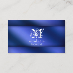 Cartes de visite financiers Blue Metallic