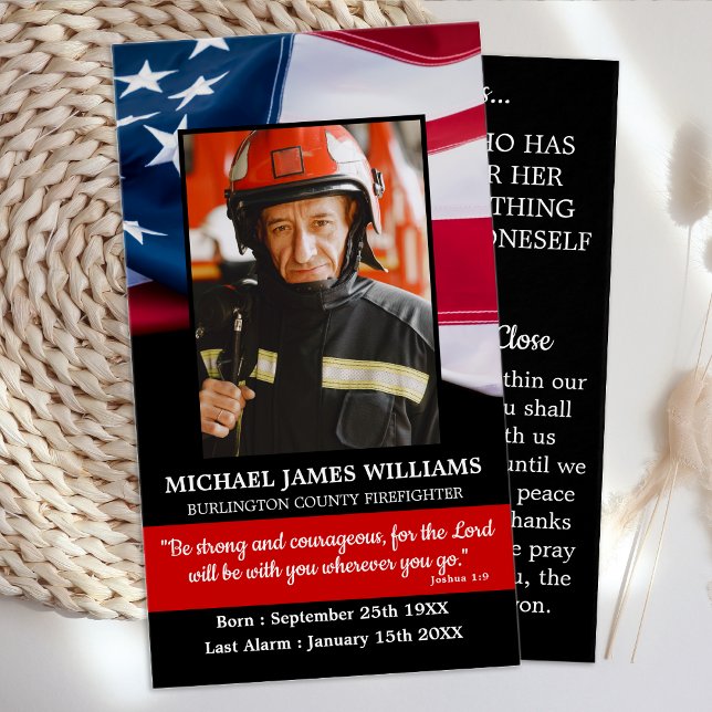 Cartes De Visite Firefighter Memorial USA Drapeau Funeral Prayer Ca (Créateur téléchargé)