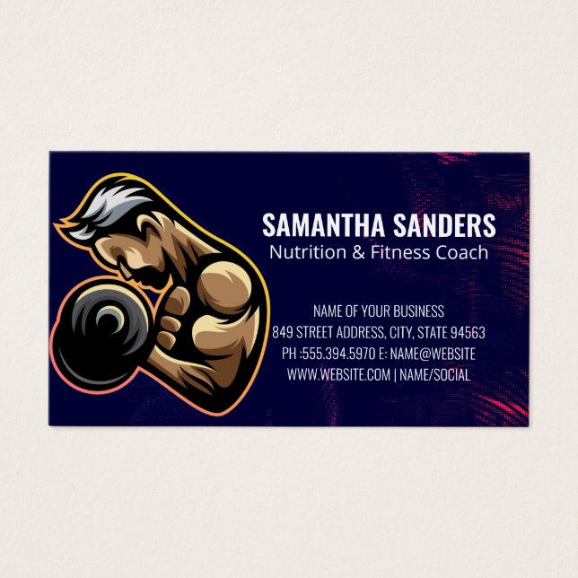 Cartes De Visite Fitness | Weight Training | Health (Devant)