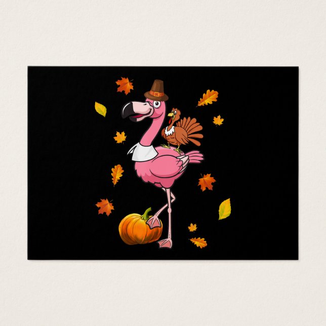 Cartes De Visite Flamant rose | Halloween Flamant rose Thanksgiving (Devant)