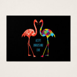 Cartes De Visite Flamingo Accept Understand Love Autism Flamingo